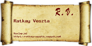 Ratkay Veszta névjegykártya